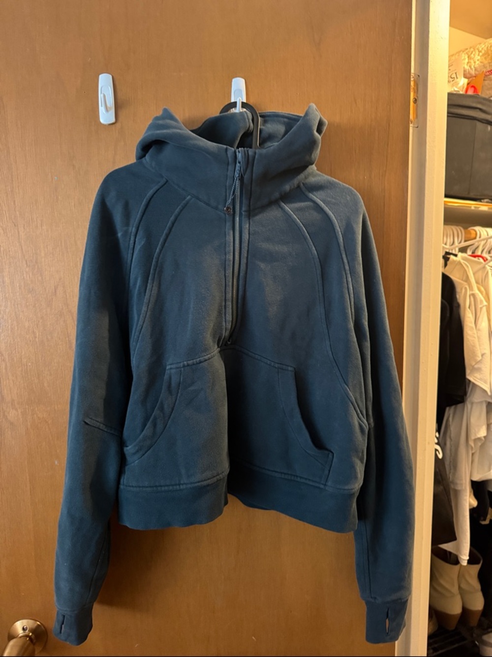 Lululemon Scuba Dark Teal Half-Zip Hoodie
